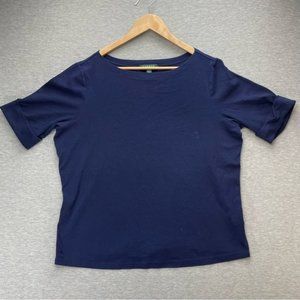 LAUREN Ralph Lauren Navy Blue Womens Shirt Size 2XL